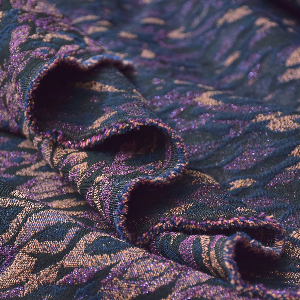 Coupon Jacquard Diamand cousette violet et bleu 2m