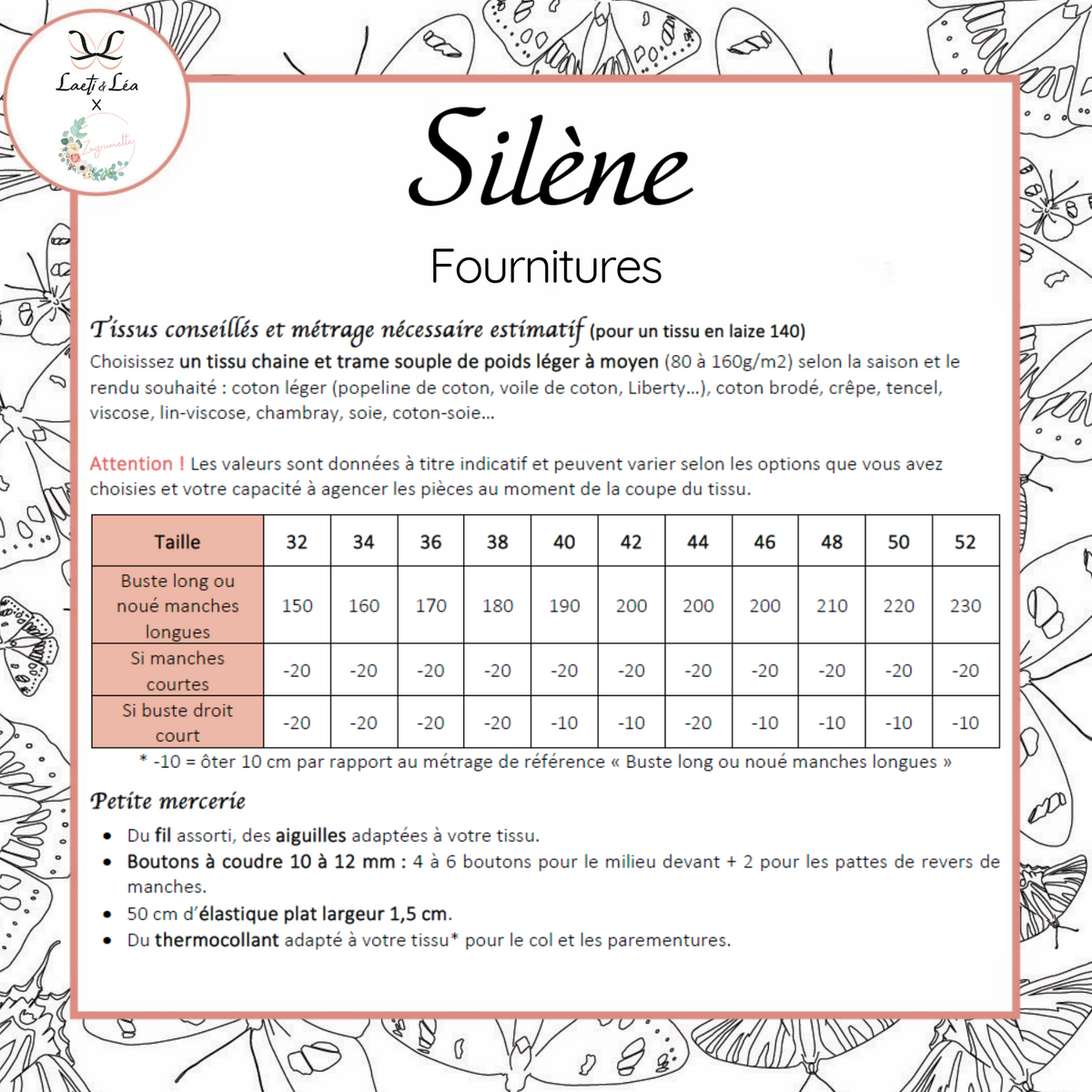 Chemisier Silène Femme 32-52 (Patron de couture)