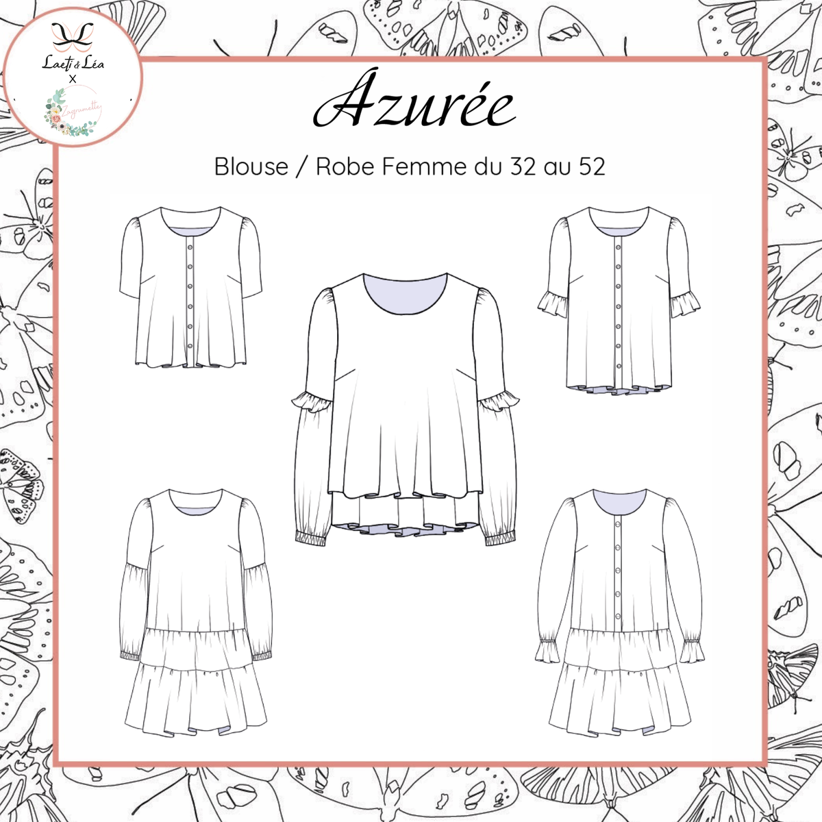 Blouse / Robe Azurée Femme 32-52 (Patron de couture)