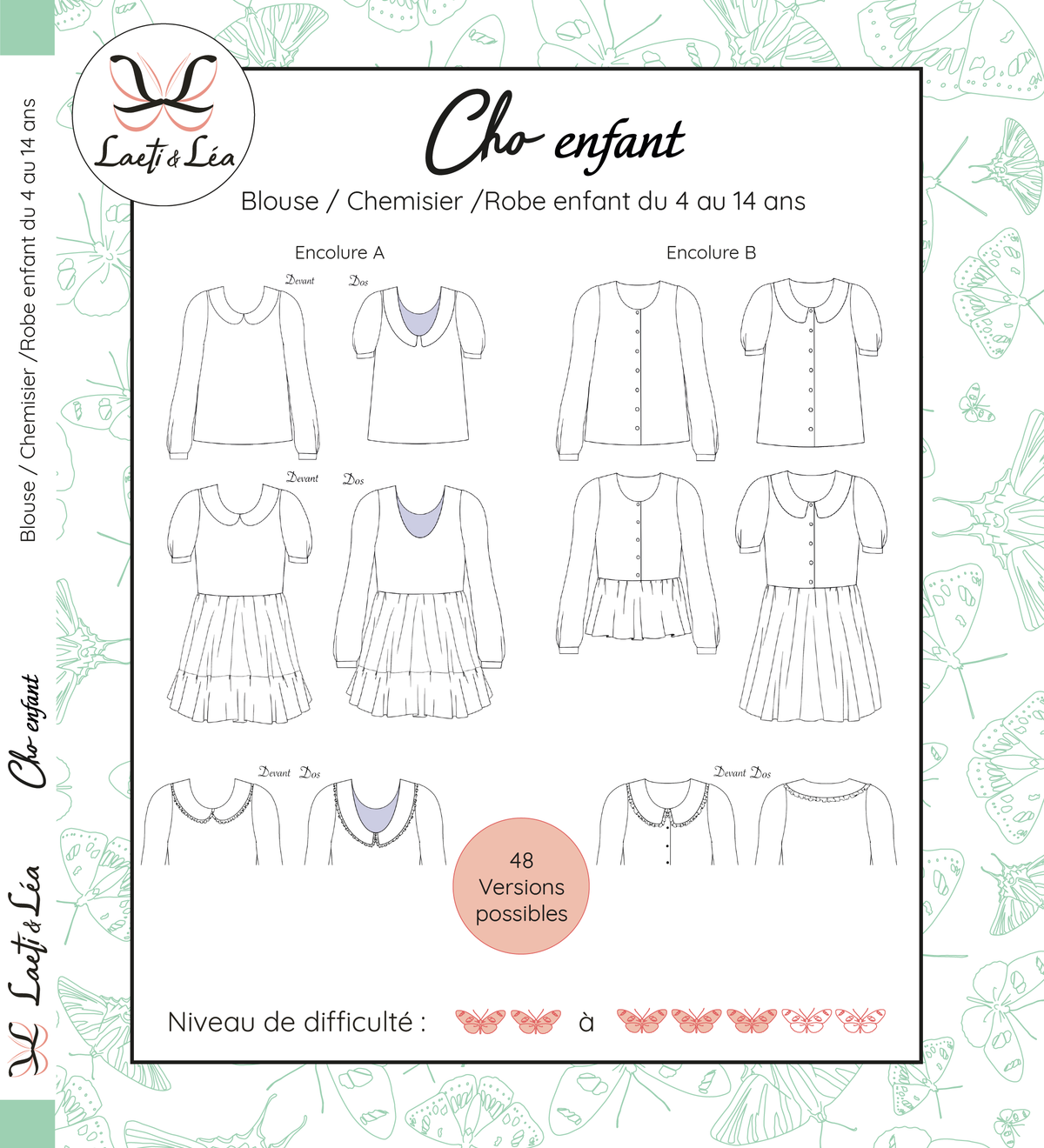 Blouse/Chemisier/Robe Cho Enfant 4-14 ans (Patron de couture)