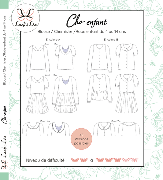Blouse/Chemisier/Robe Cho Enfant 4-14 ans (Patron de couture)