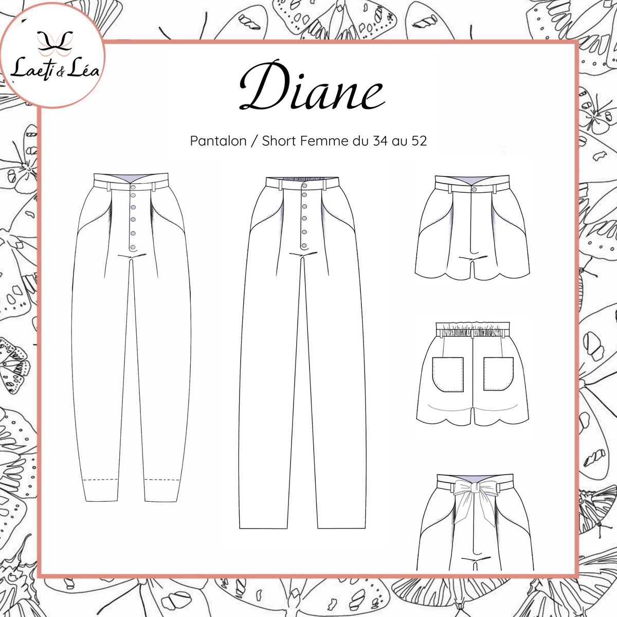 Pantalon / Short Diane Femme 34-52 (Patron de couture)