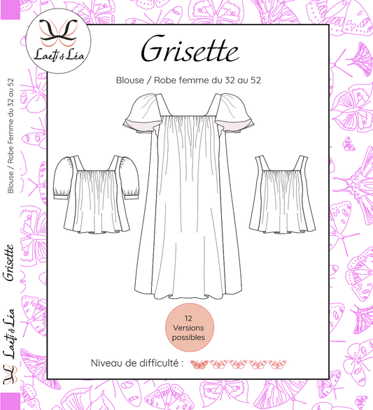 Blouse / Robe Grisette Femme 32-52 (Patron de couture)