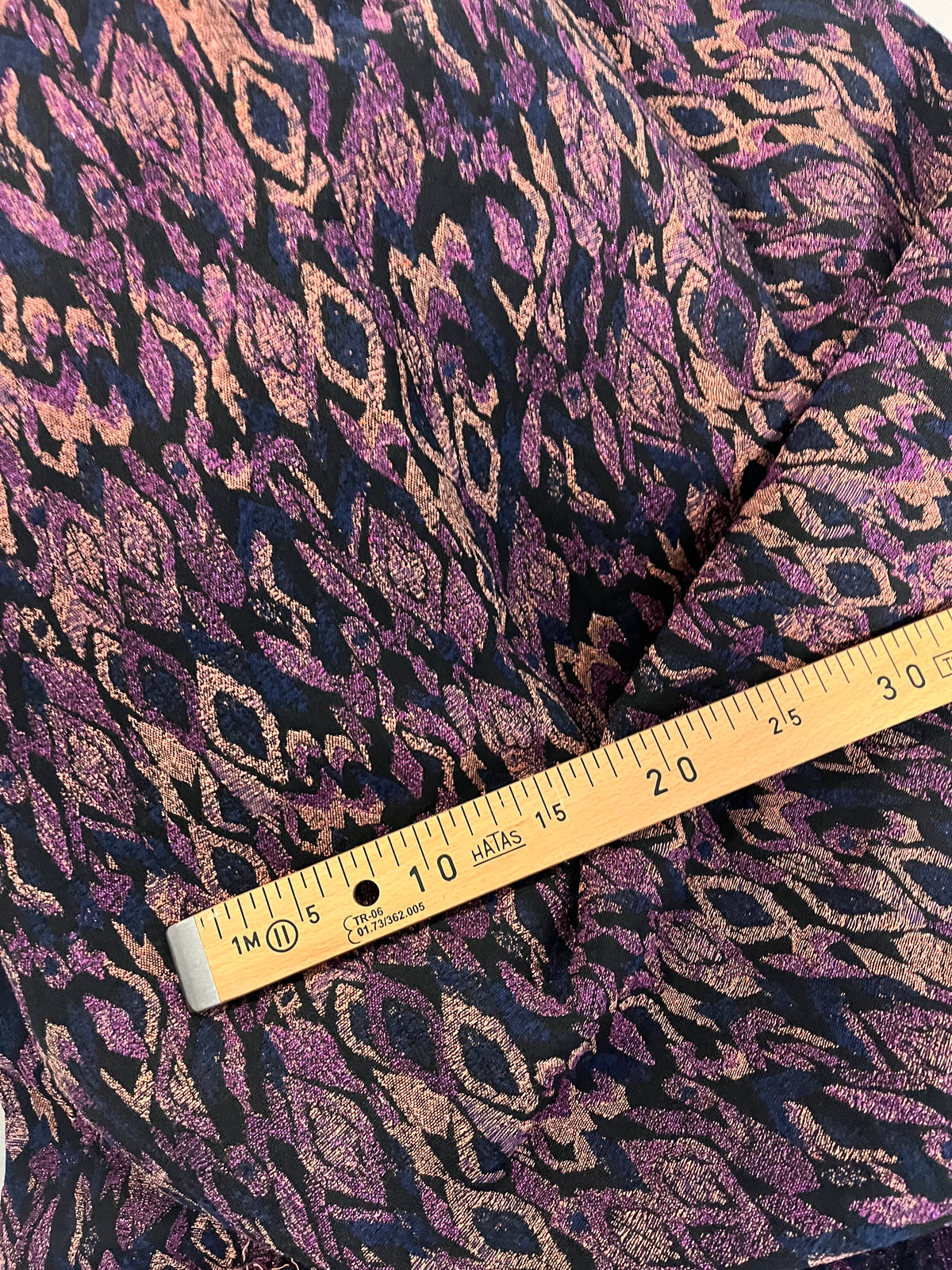 Coupon Jacquard Diamand cousette violet et bleu 2m