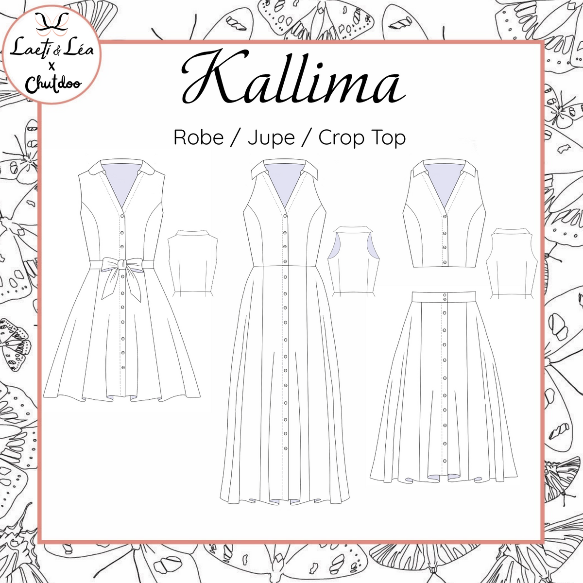Robe / Jupe / Crop-Top Kallima Femme 34-50 (Patron de couture)