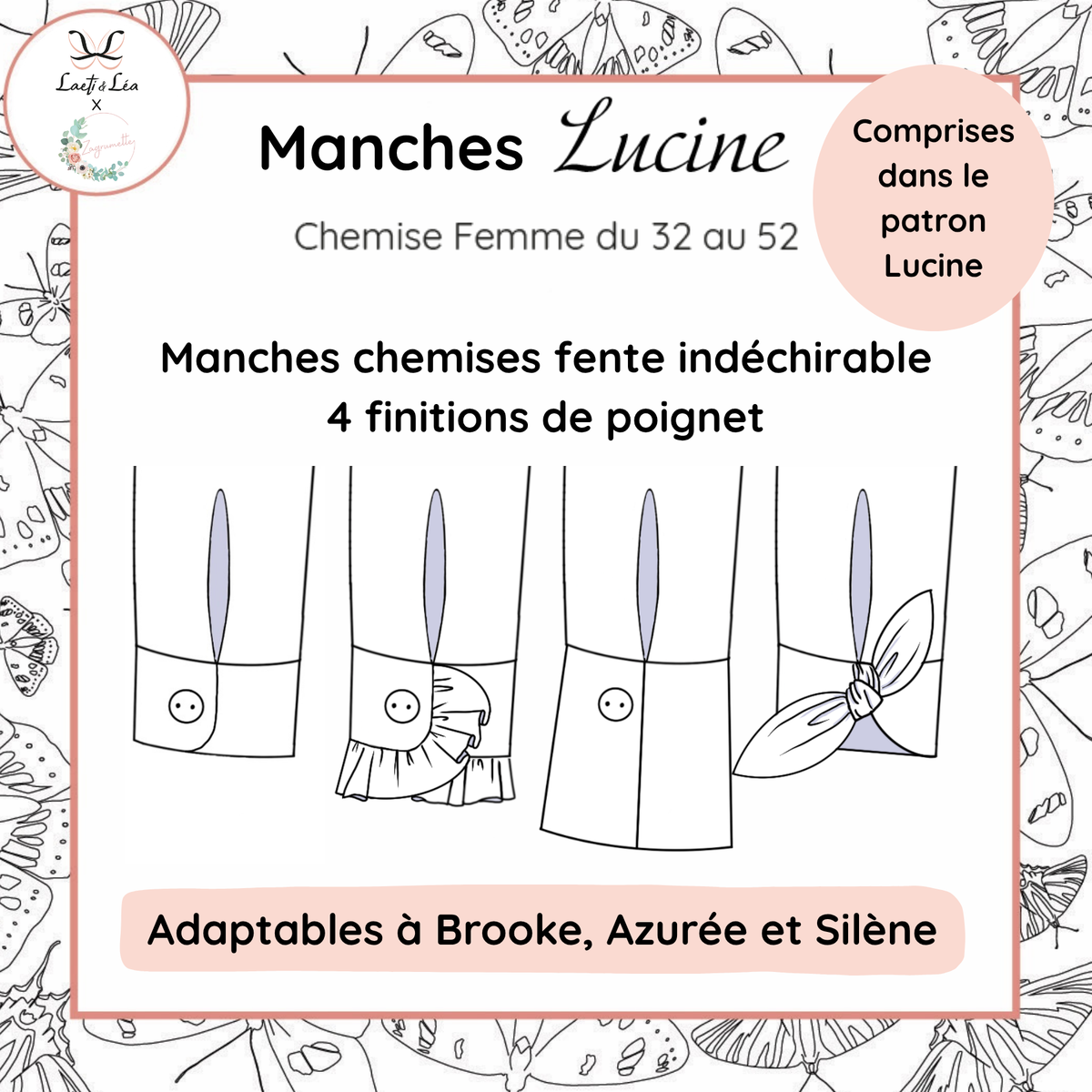 Manches de la Chemise Lucine Femme 32-52 (Patron de couture PDF)