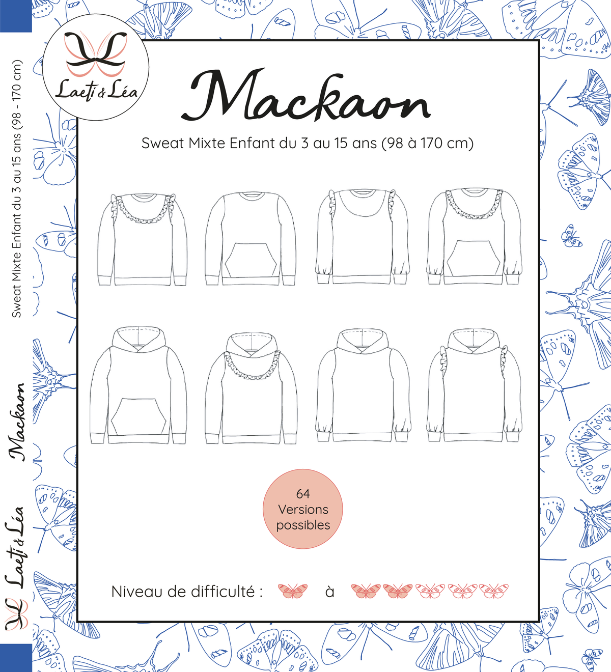 Sweat Mackaon Enfant / Junior 3-15 ans (Patron  de couture)