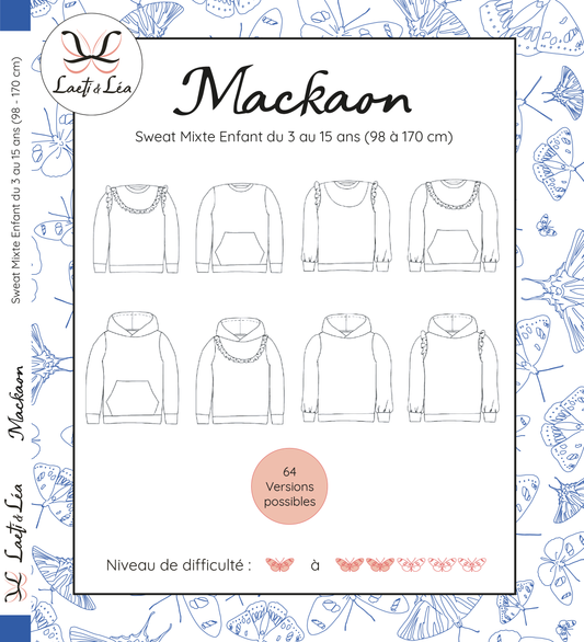 Sweat Mackaon Enfant / Junior 3-15 ans (Patron  de couture)