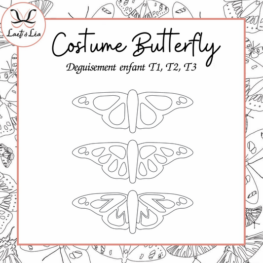 Costume Butterfly Enfant - 3 tailles (Patron de couture ailes de papillon)