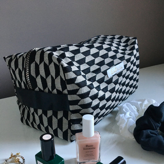 Trousse de toilette cube Graphique Noir