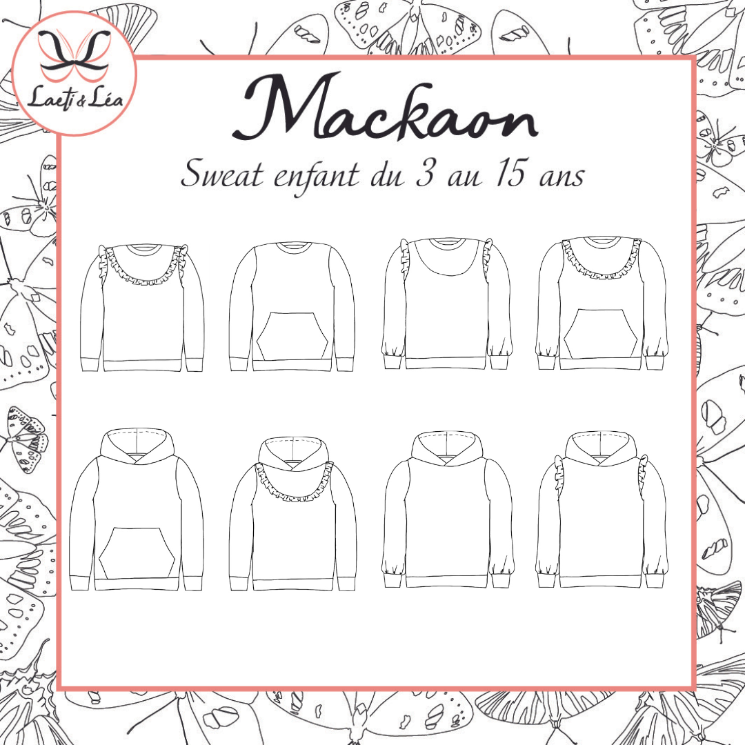 Sweat Mackaon Enfant / Junior 3-15 ans (Patron  de couture)